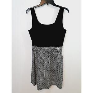 J. Mclaughlin Women's Black White Linen Blend Dress In Size Medium